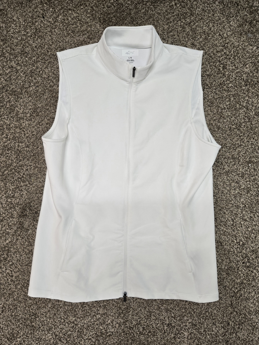 Greg Norman Collection White Sleeveless Zip-Front Golf Vest